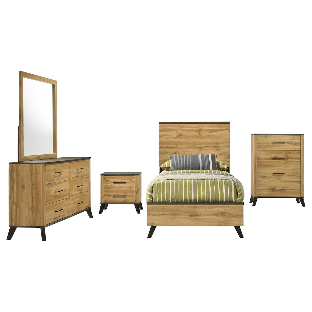 Kaywood 5-piece Twin Bedroom Set Natural Pine. Picture 1