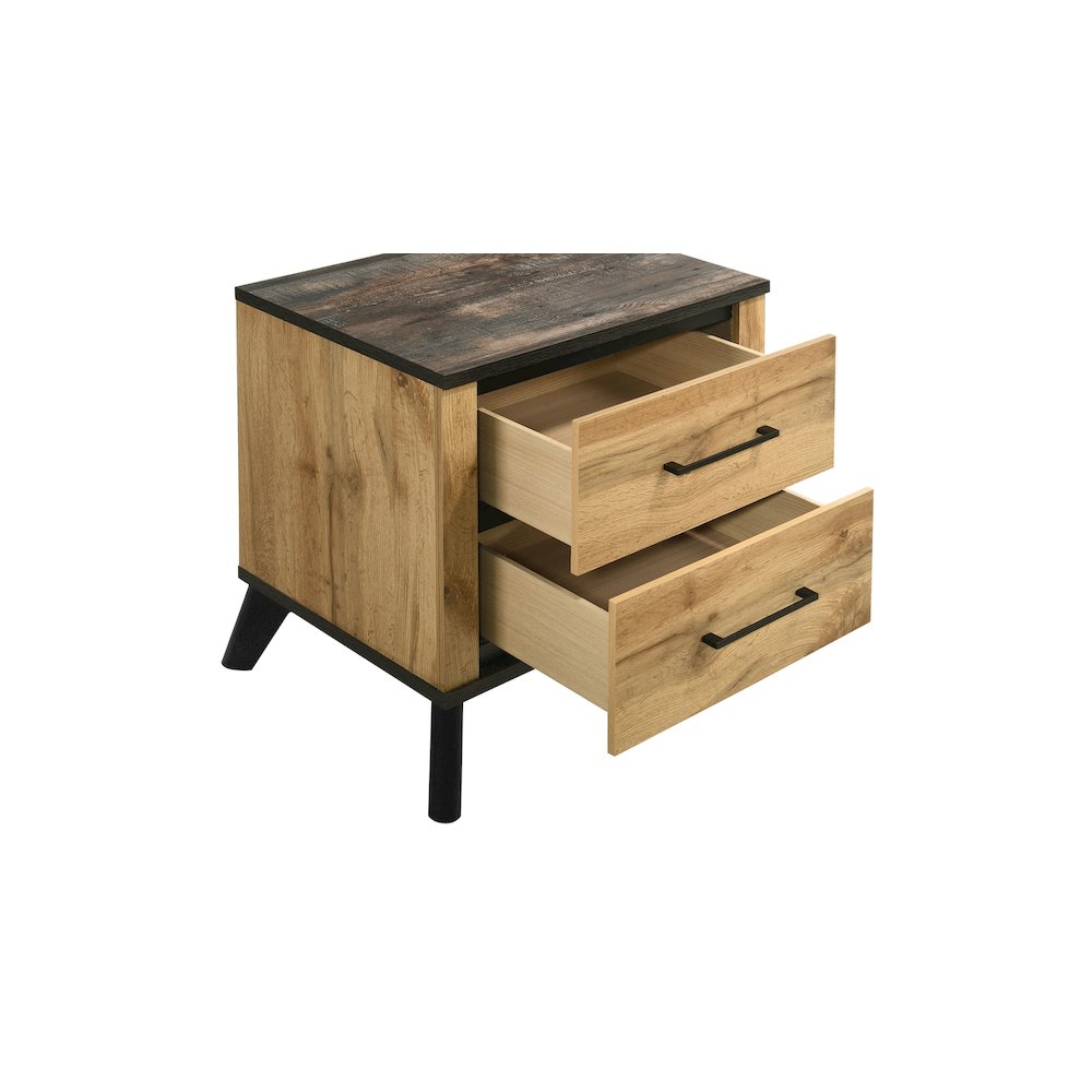Kaywood 2-drawer Nightstand Bedside Table Natural Pine. Picture 10