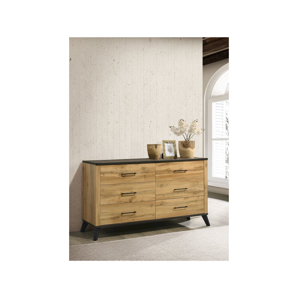 Kaywood 6-drawer Dresser Cabinet Natural Pine. Picture 10