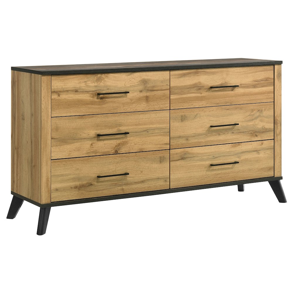 Kaywood 6-drawer Dresser Cabinet Natural Pine. Picture 1