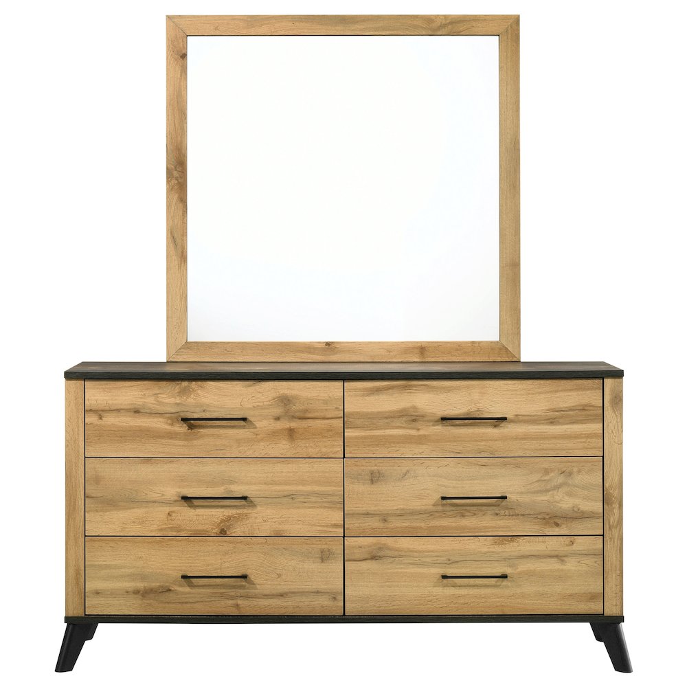 Kaywood 6-drawer Dresser and Mirror Natural Pine. Picture 3