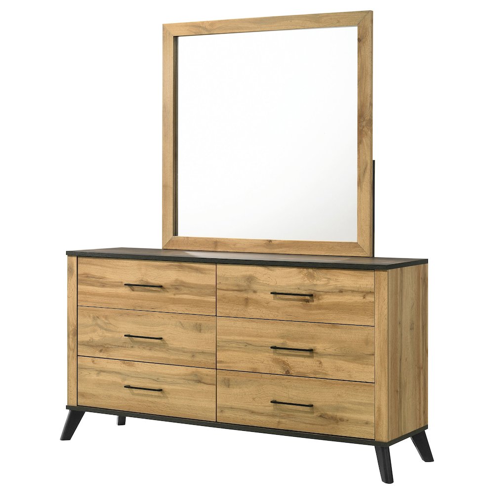 Kaywood 6-drawer Dresser and Mirror Natural Pine. Picture 4