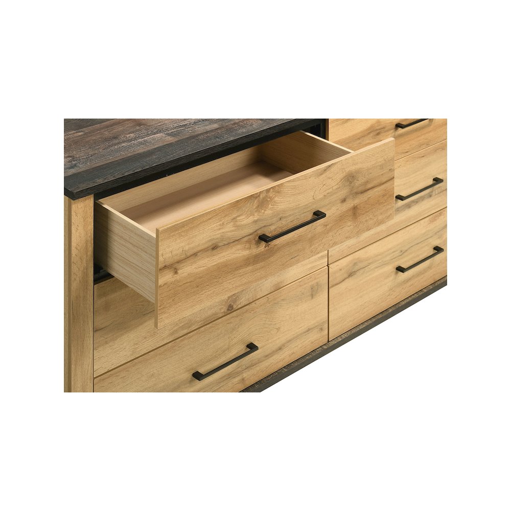 Kaywood 6-drawer Dresser and Mirror Natural Pine. Picture 13
