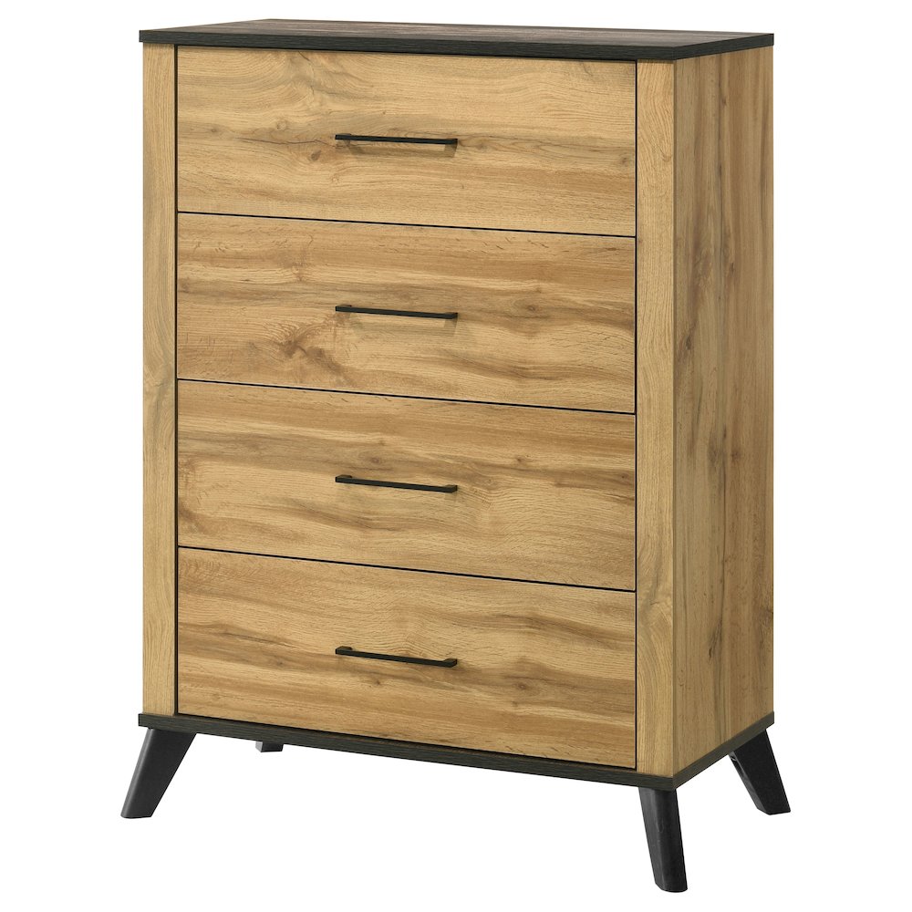 Kaywood 4-drawer Bedroom Chest of Drawers Natural Pine. Picture 4