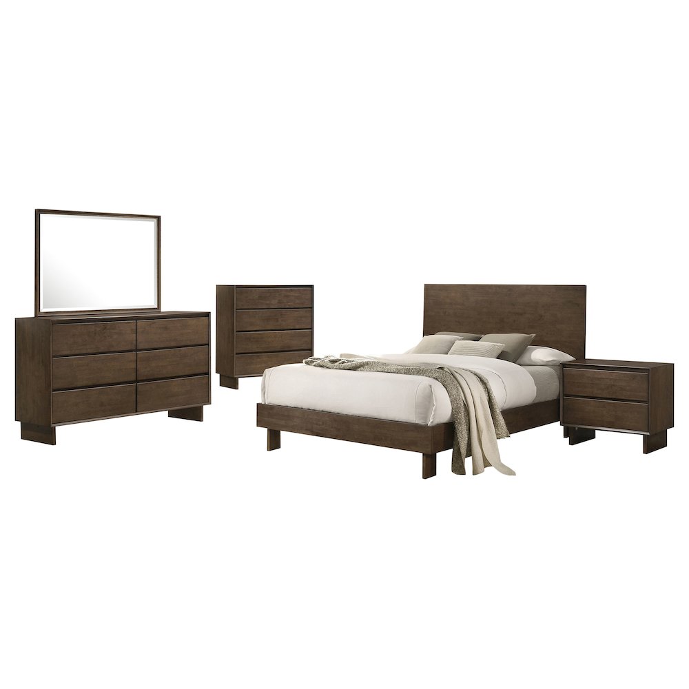 Glenwood 5-piece Eastern King Bedroom Set Warm Brown. Picture 1