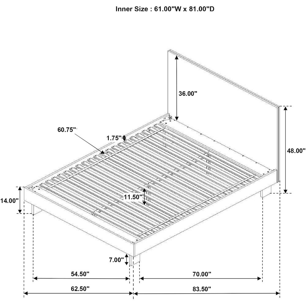 Glenwood 48-inch Queen Platform Panel Bed Warm Brown. Picture 12