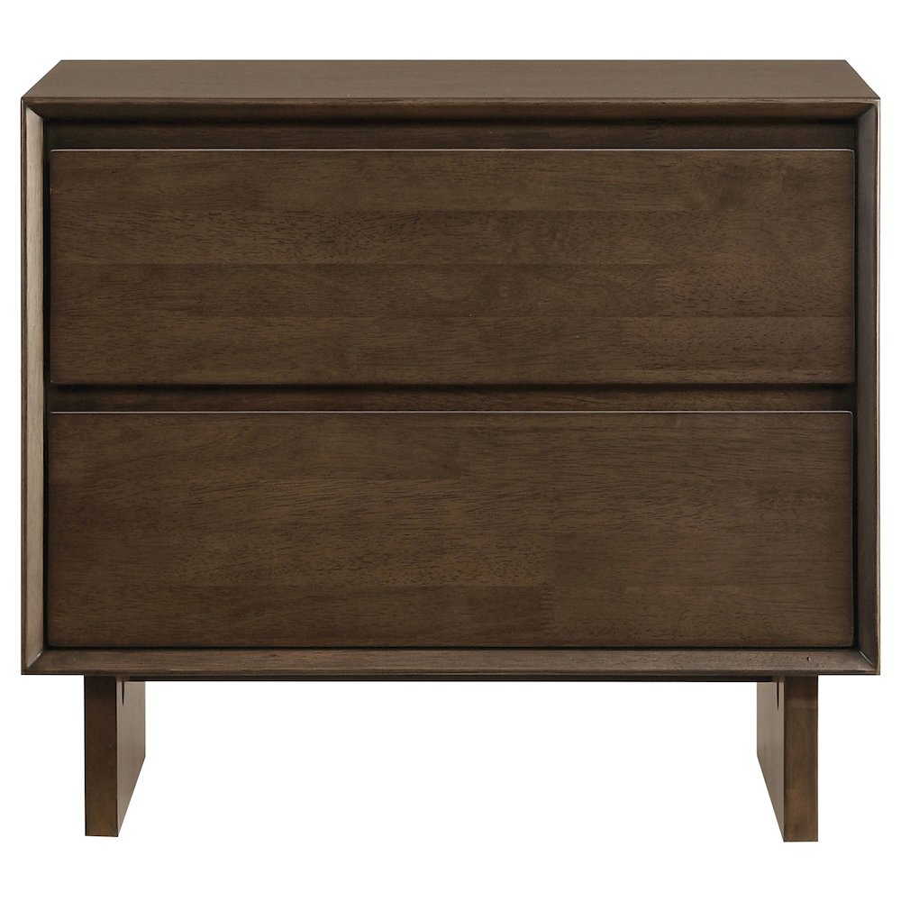Glenwood 2-drawer Nightstand Bedside Table Warm Brown. Picture 3