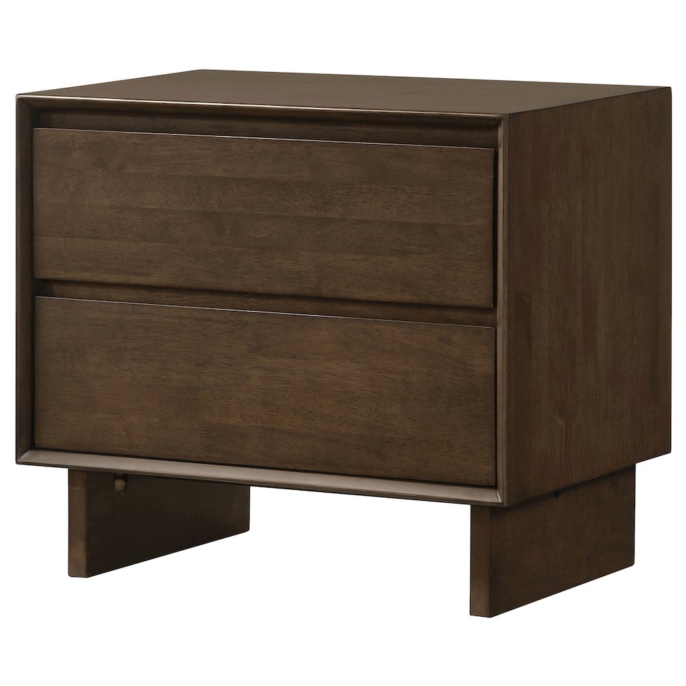 Glenwood 2-drawer Nightstand Bedside Table Warm Brown. Picture 4