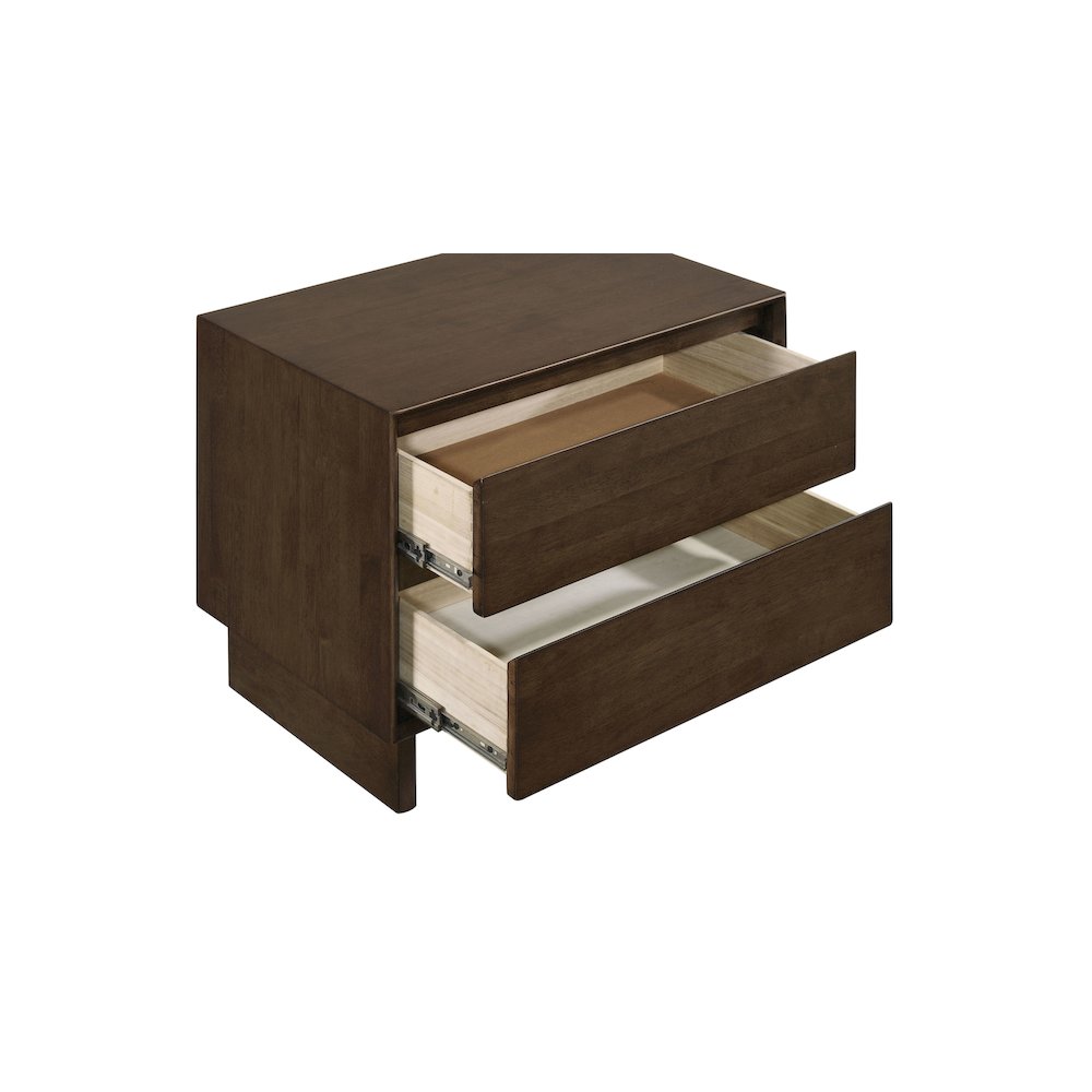 Glenwood 2-drawer Nightstand Bedside Table Warm Brown. Picture 14