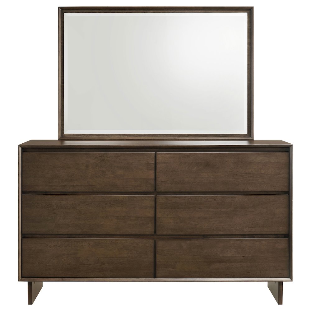 Glenwood 6-drawer Dresser and Mirror Warm Brown. Picture 3