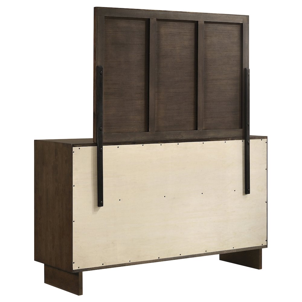 Glenwood 6-drawer Dresser and Mirror Warm Brown. Picture 6