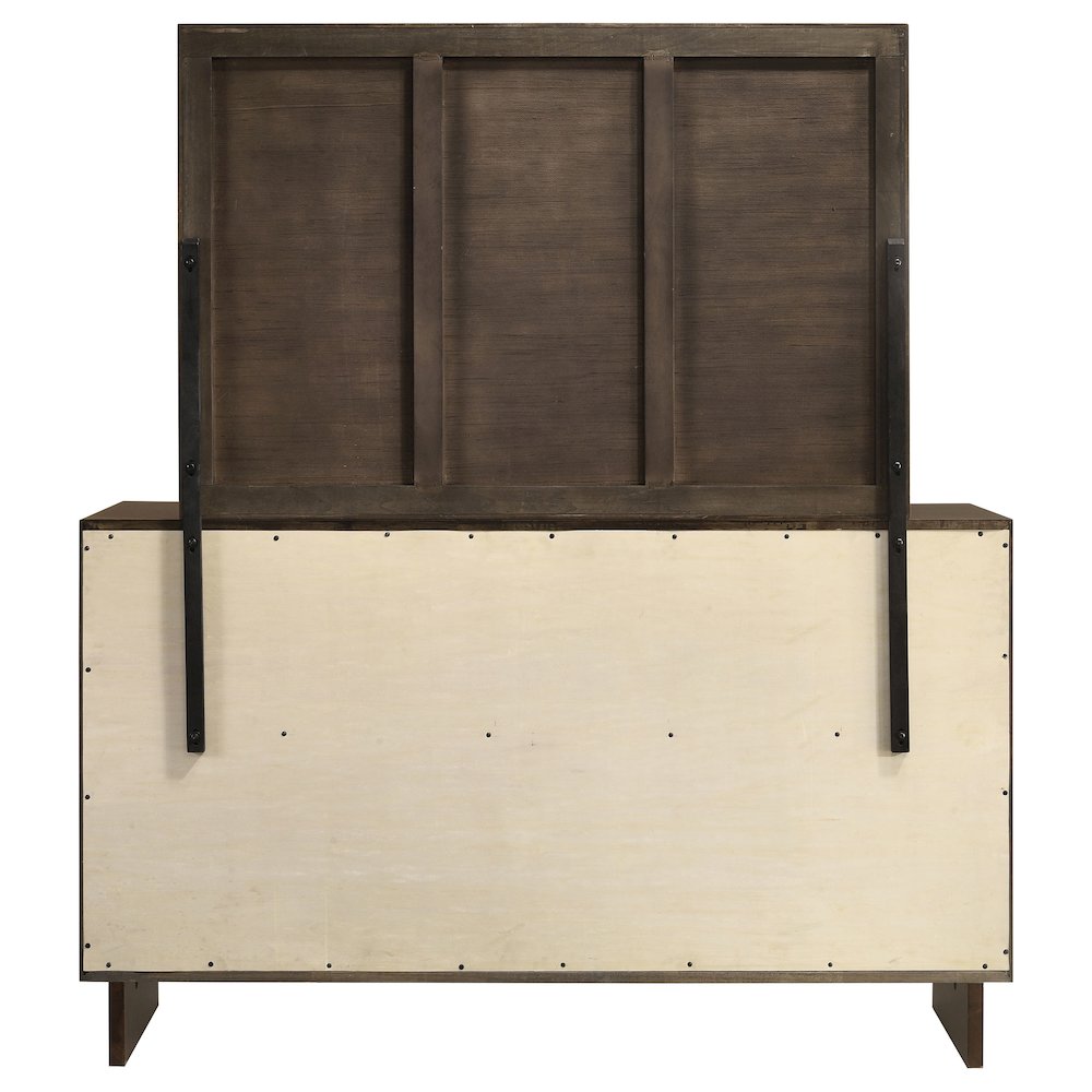 Glenwood 6-drawer Dresser and Mirror Warm Brown. Picture 7