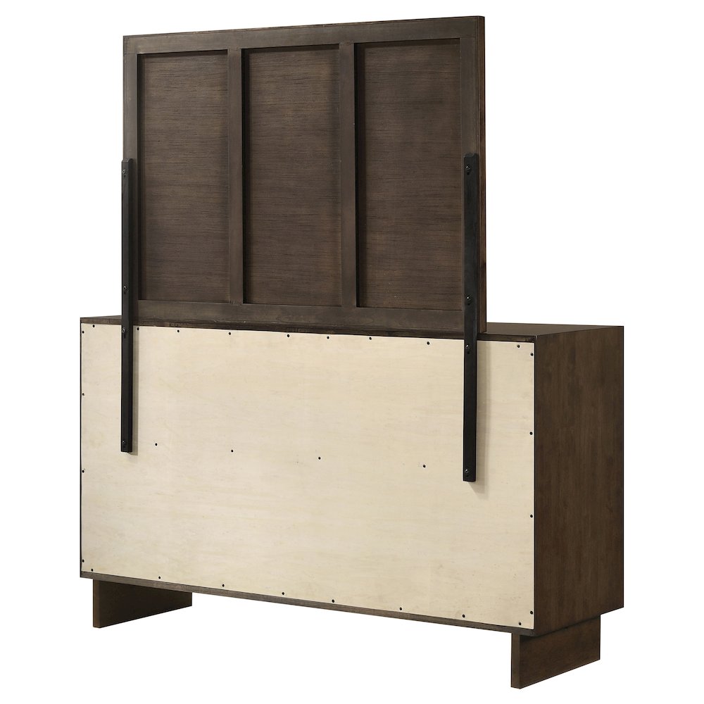 Glenwood 6-drawer Dresser and Mirror Warm Brown. Picture 8