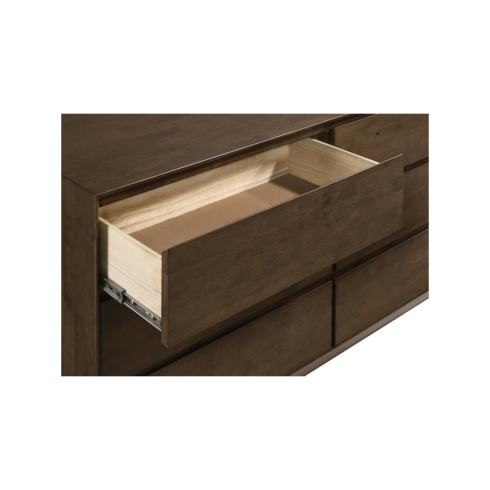 Glenwood 6-drawer Dresser and Mirror Warm Brown. Picture 13