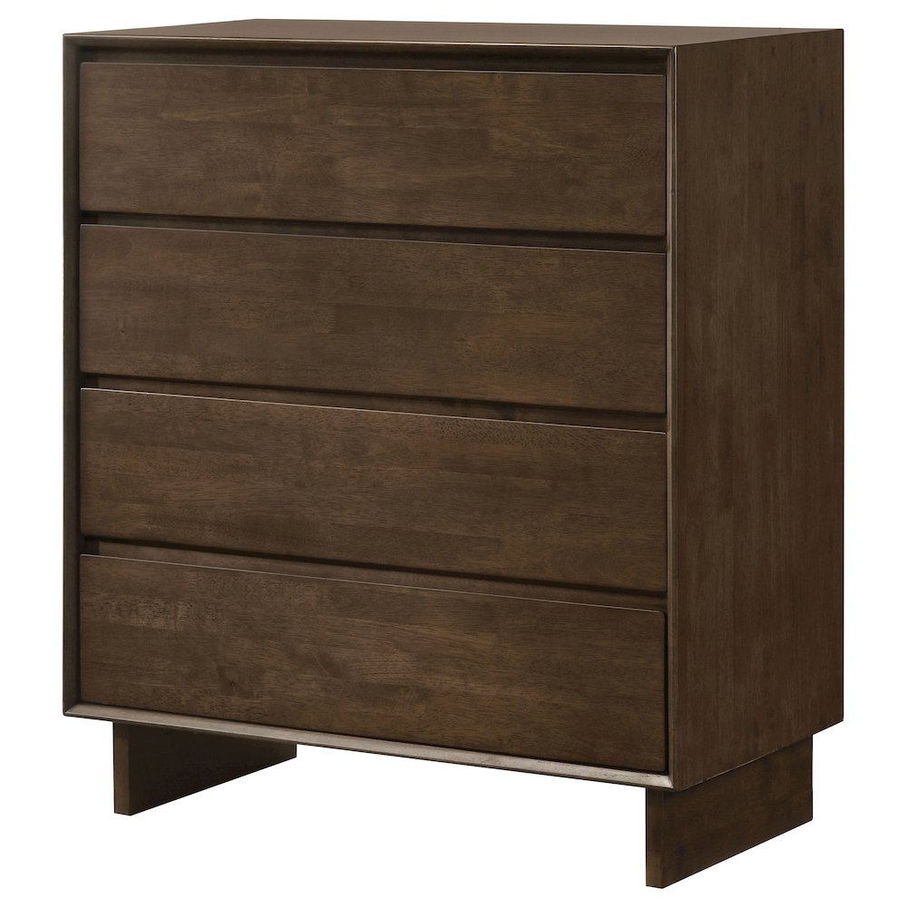 Glenwood 4-drawer Chest of Drawers Warm Brown. Picture 4