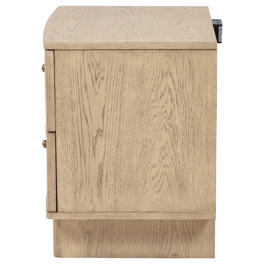 Kailani 2-drawer Nightstand Bedside Table Beige Oak. Picture 5