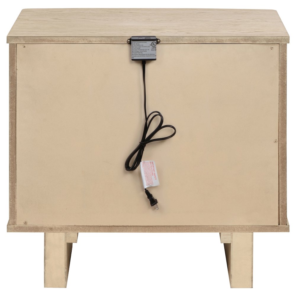 Kailani 2-drawer Nightstand Bedside Table Beige Oak. Picture 7