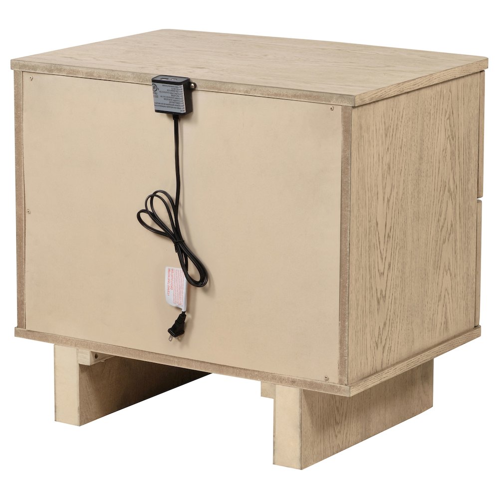 Kailani 2-drawer Nightstand Bedside Table Beige Oak. Picture 8