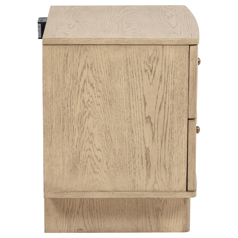 Kailani 2-drawer Nightstand Bedside Table Beige Oak. Picture 9
