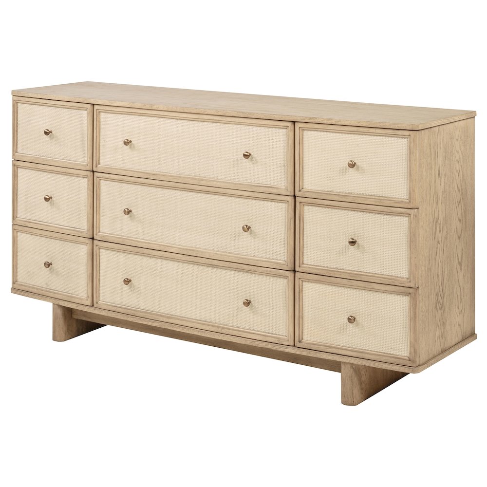 Kailani 9-drawer Dresser Cabinet Beige Oak. Picture 4