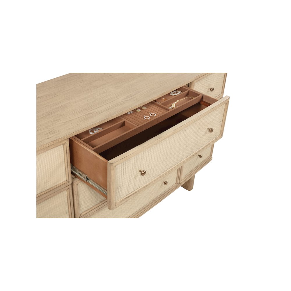 Kailani 9-drawer Dresser Cabinet Beige Oak. Picture 13