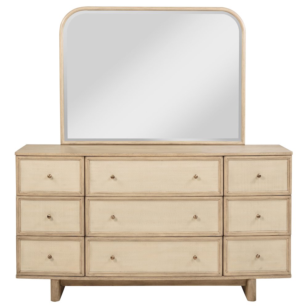 Kailani 9-drawer Dresser and Mirror Beige Oak. Picture 3