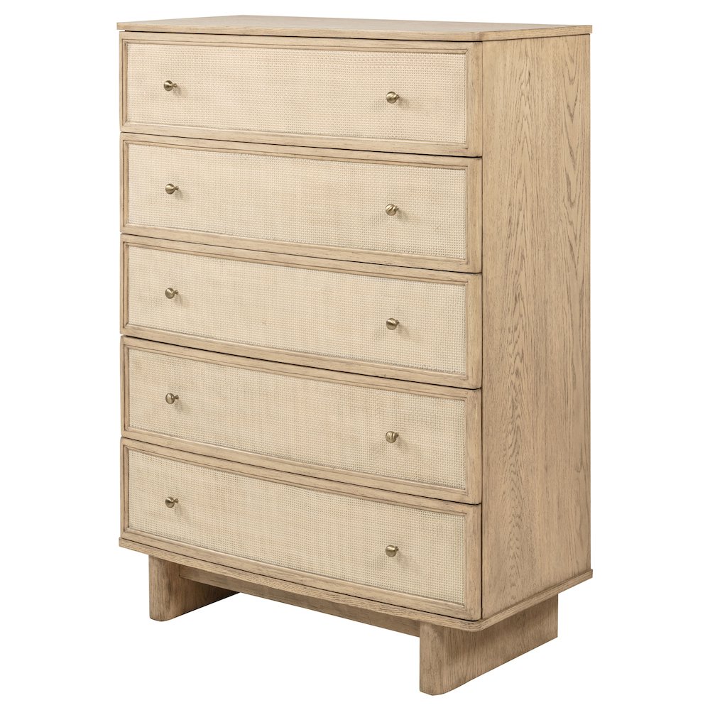 Kailani 5-drawer Bedroom Chest of Drawers Beige Oak. Picture 4