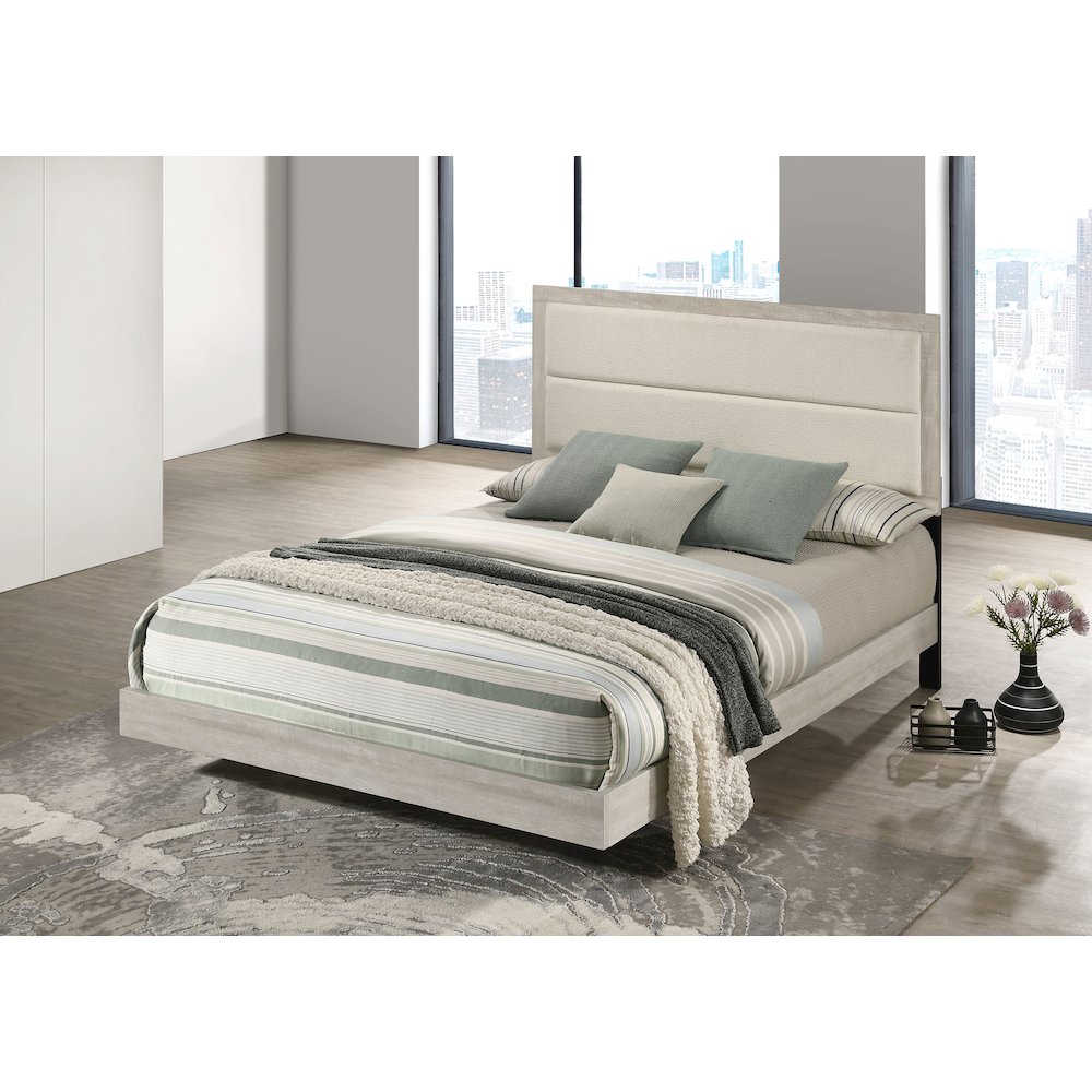 Trenton 54-inch Wood Full Panel Bed Rustic Cream. Picture 2