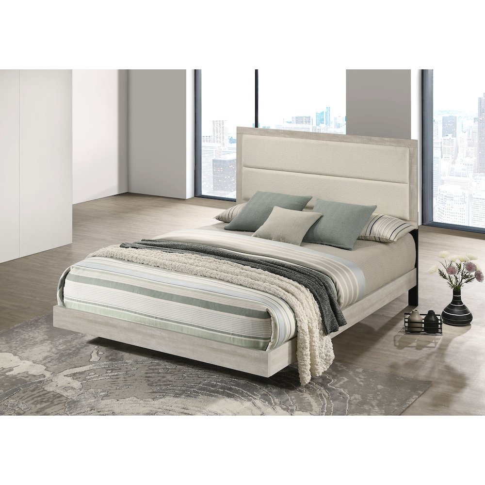 Trenton 54-inch Wood Queen Panel Bed Rustic Cream. Picture 2