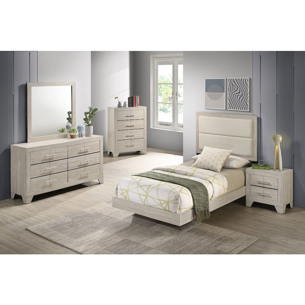 Trenton 5-piece Twin Bedroom Set Rustic Cream. Picture 1