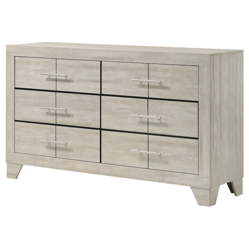 Trenton 6-drawer Bedroom Dresser Rustic Cream. Picture 4