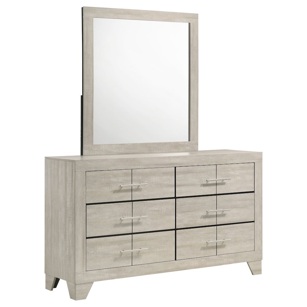 Trenton 6-drawer Bedroom Dresser With Mirror Rustic Cream. Picture 1