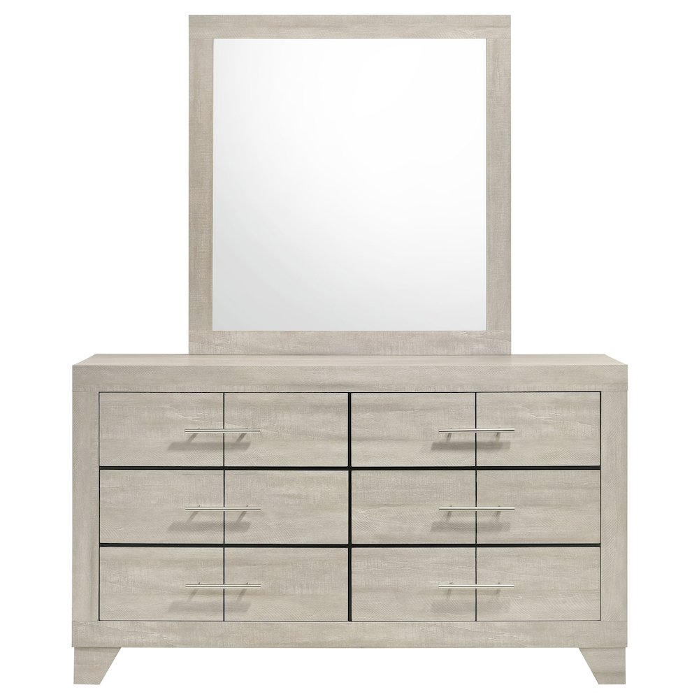 Trenton 6-drawer Bedroom Dresser With Mirror Rustic Cream. Picture 3