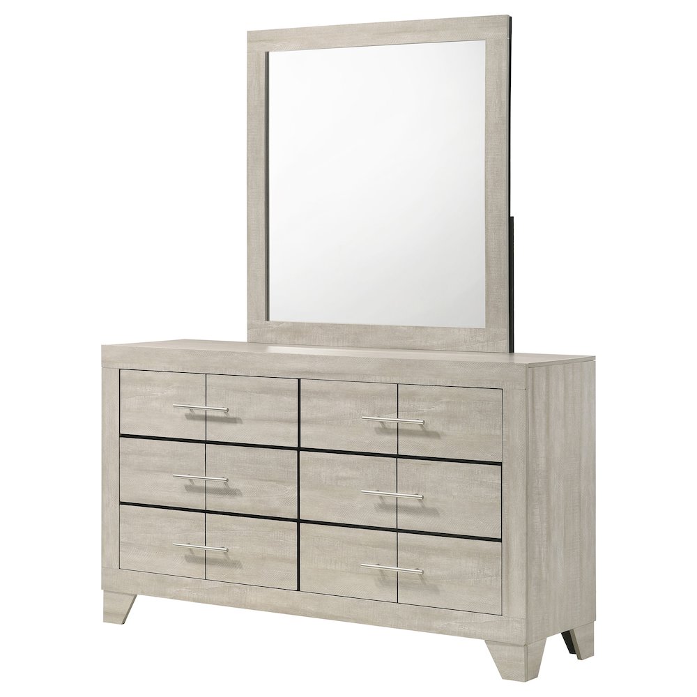 Trenton 6-drawer Bedroom Dresser With Mirror Rustic Cream. Picture 4