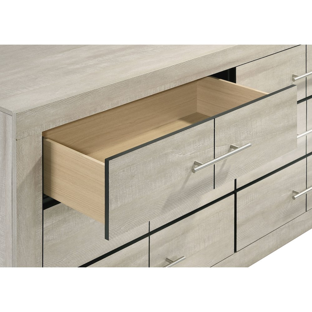 Trenton 6-drawer Bedroom Dresser With Mirror Rustic Cream. Picture 10