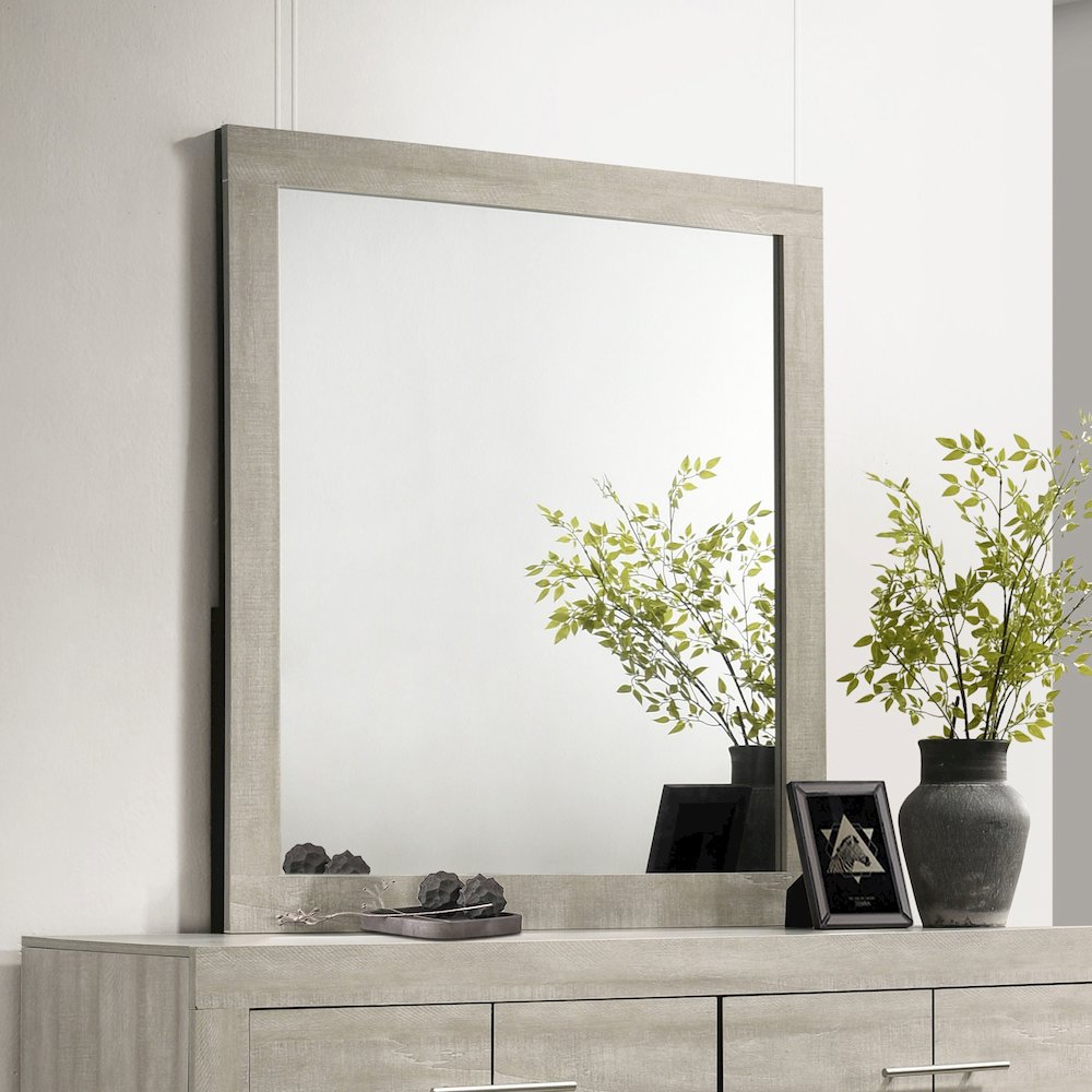 Trenton Dresser Mirror Rustic Cream. Picture 2
