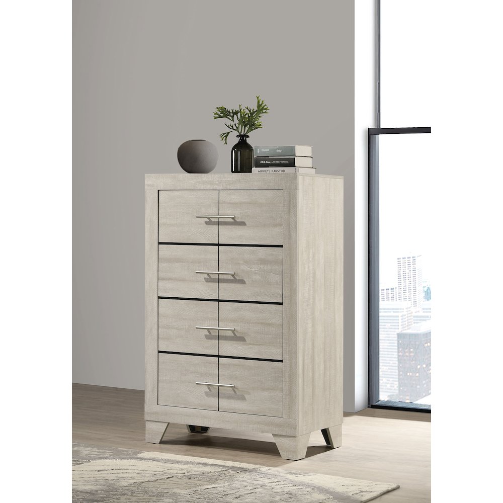 Trenton 4-drawer Bedroom Chest of Drawers Rustic Cream. Picture 2
