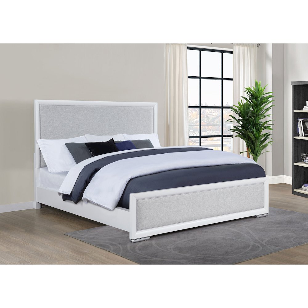 Gracemont 57-inch Eastern King Panel Bed Grey and White. Picture 2