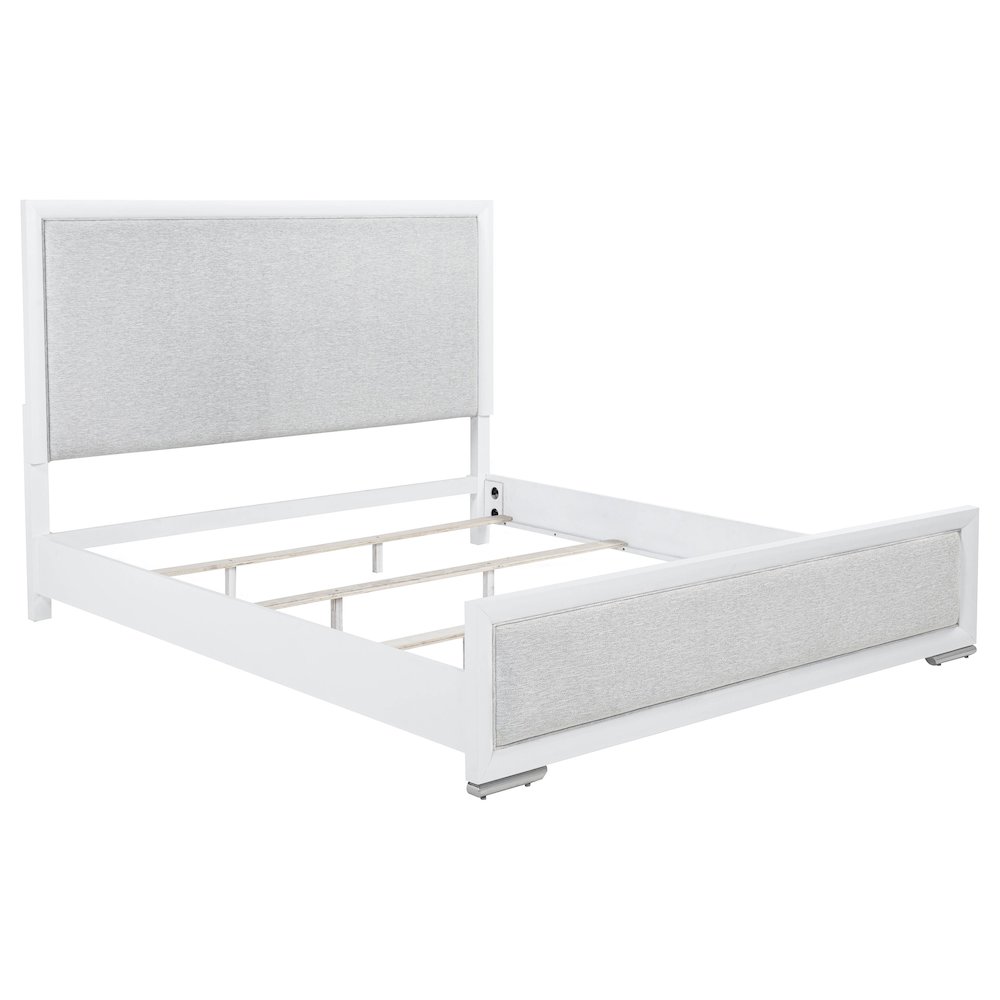 Gracemont 57-inch Eastern King Panel Bed Grey and White. Picture 1