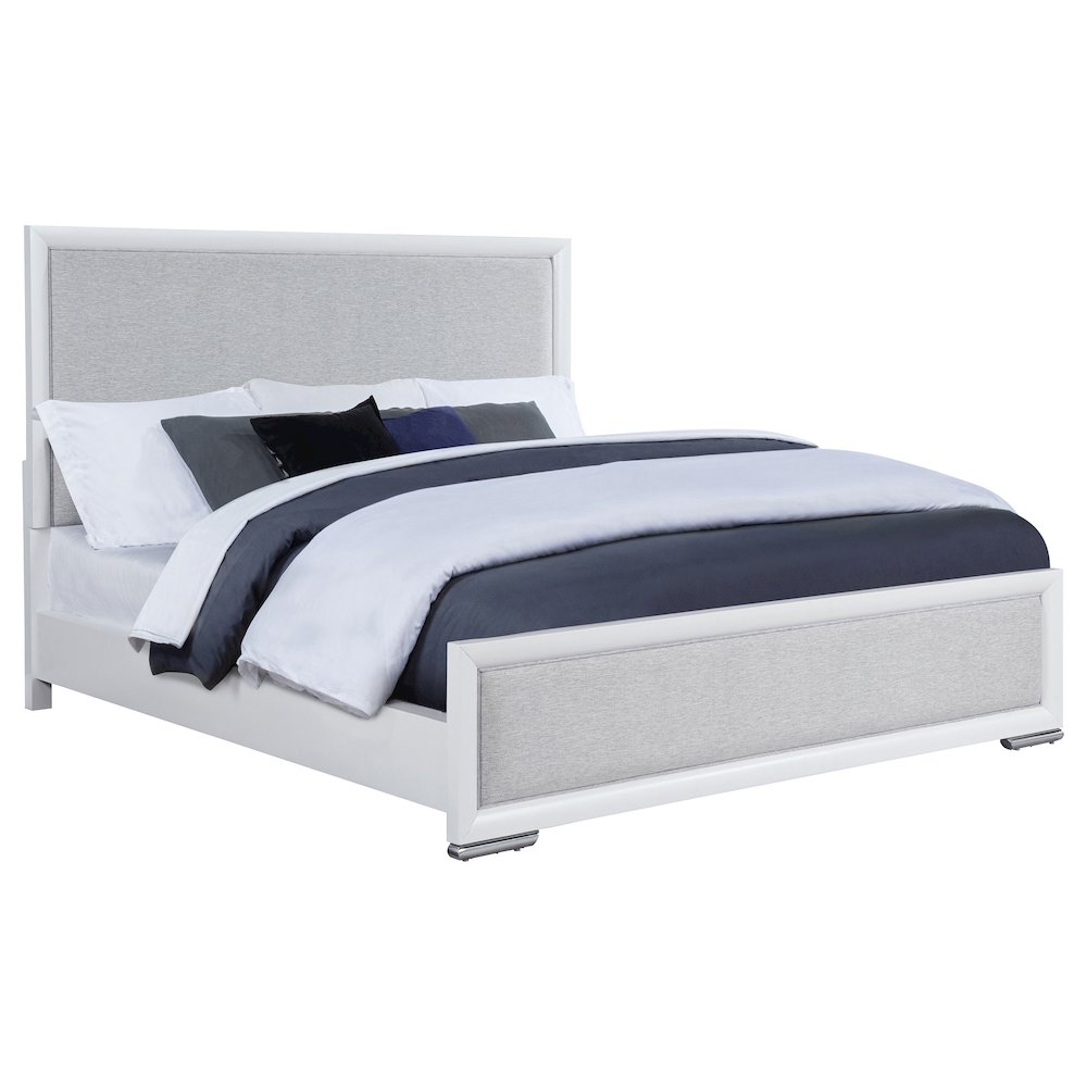 Gracemont 57-inch Eastern King Panel Bed Grey and White. Picture 3