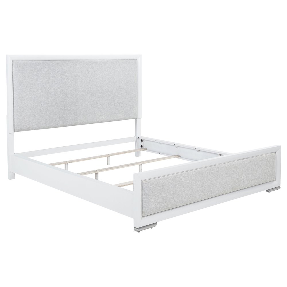 Gracemont 57-inch California King Panel Bed Grey and White. Picture 1