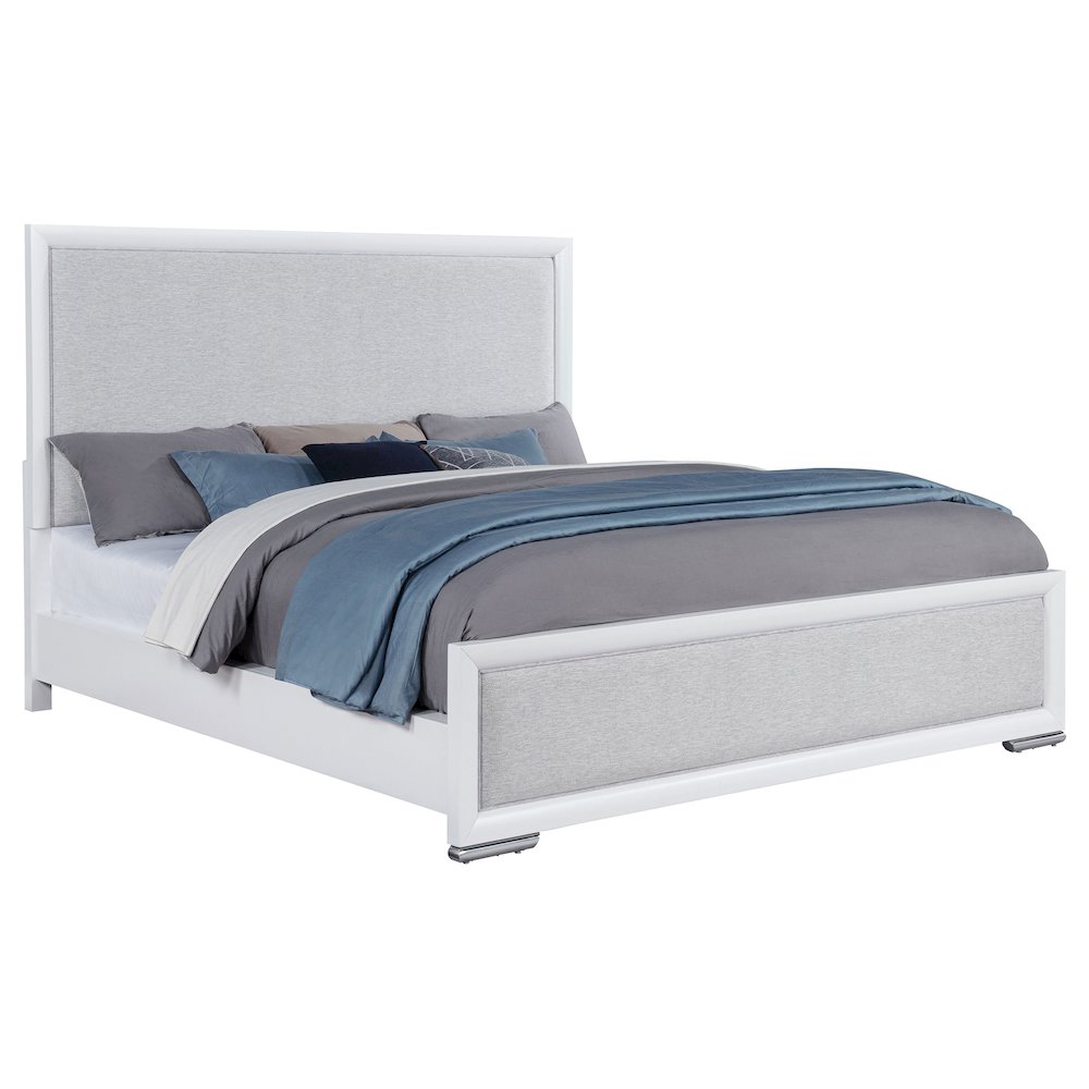 Gracemont 57-inch California King Panel Bed Grey and White. Picture 3