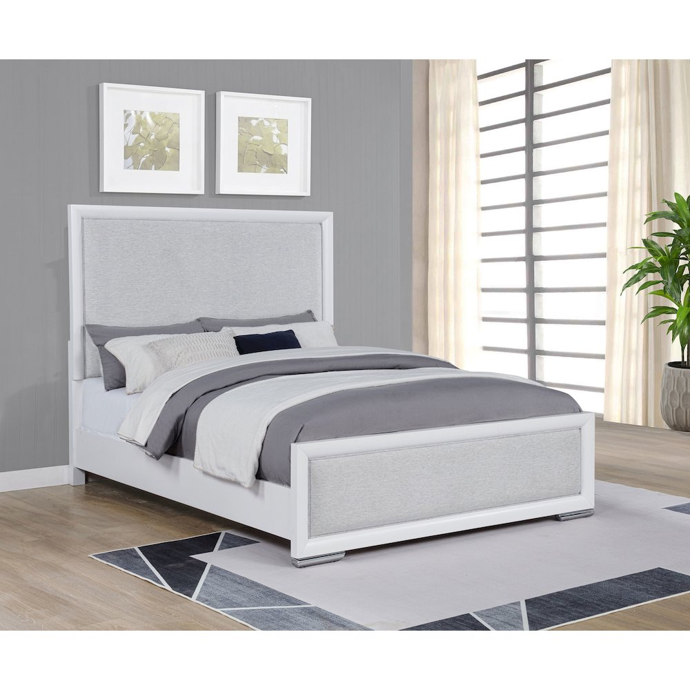 Gracemont 57-inch Queen Panel Bed Grey and White. Picture 2