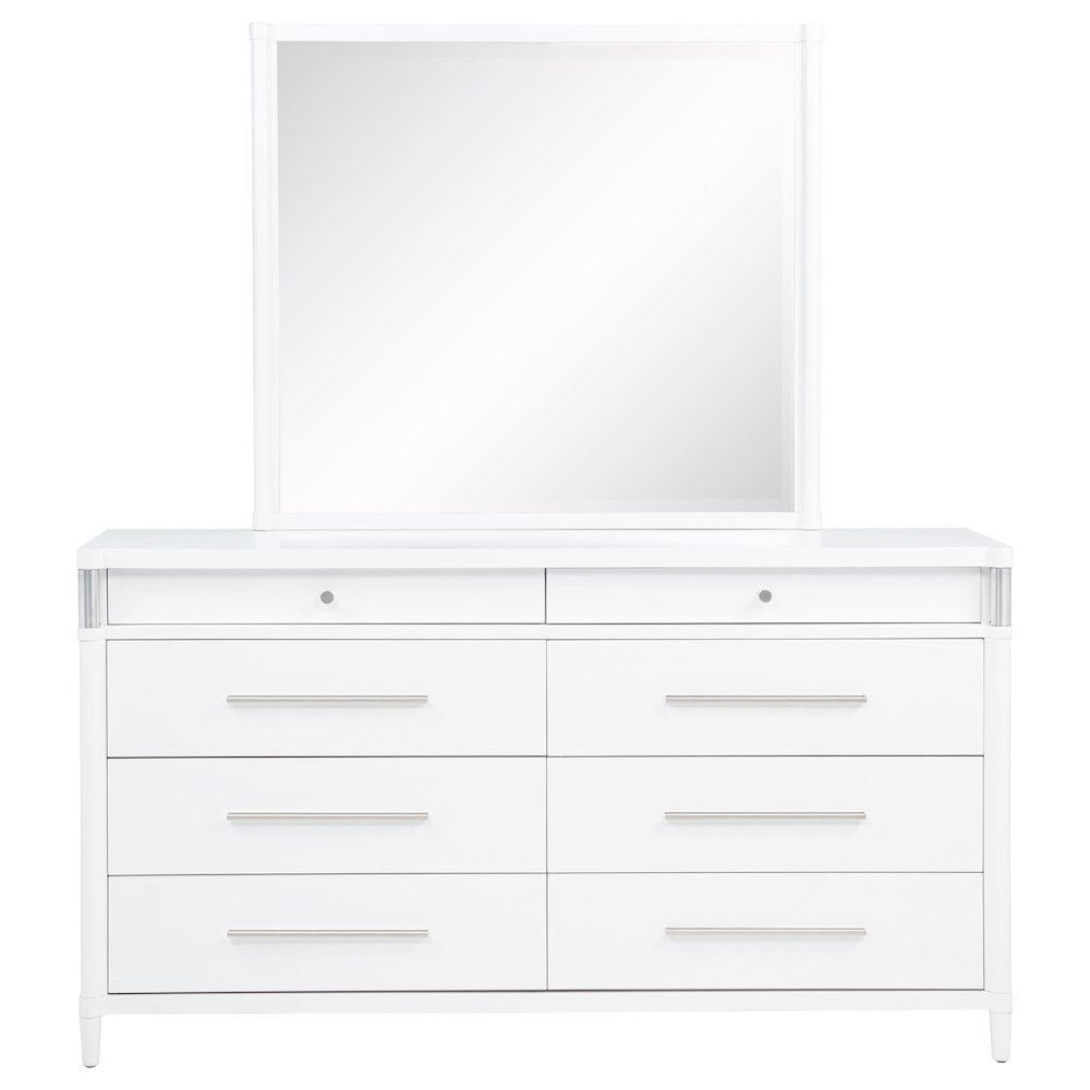 Gracemont 8-drawer Bedroom Dresser with Mirror White. Picture 3