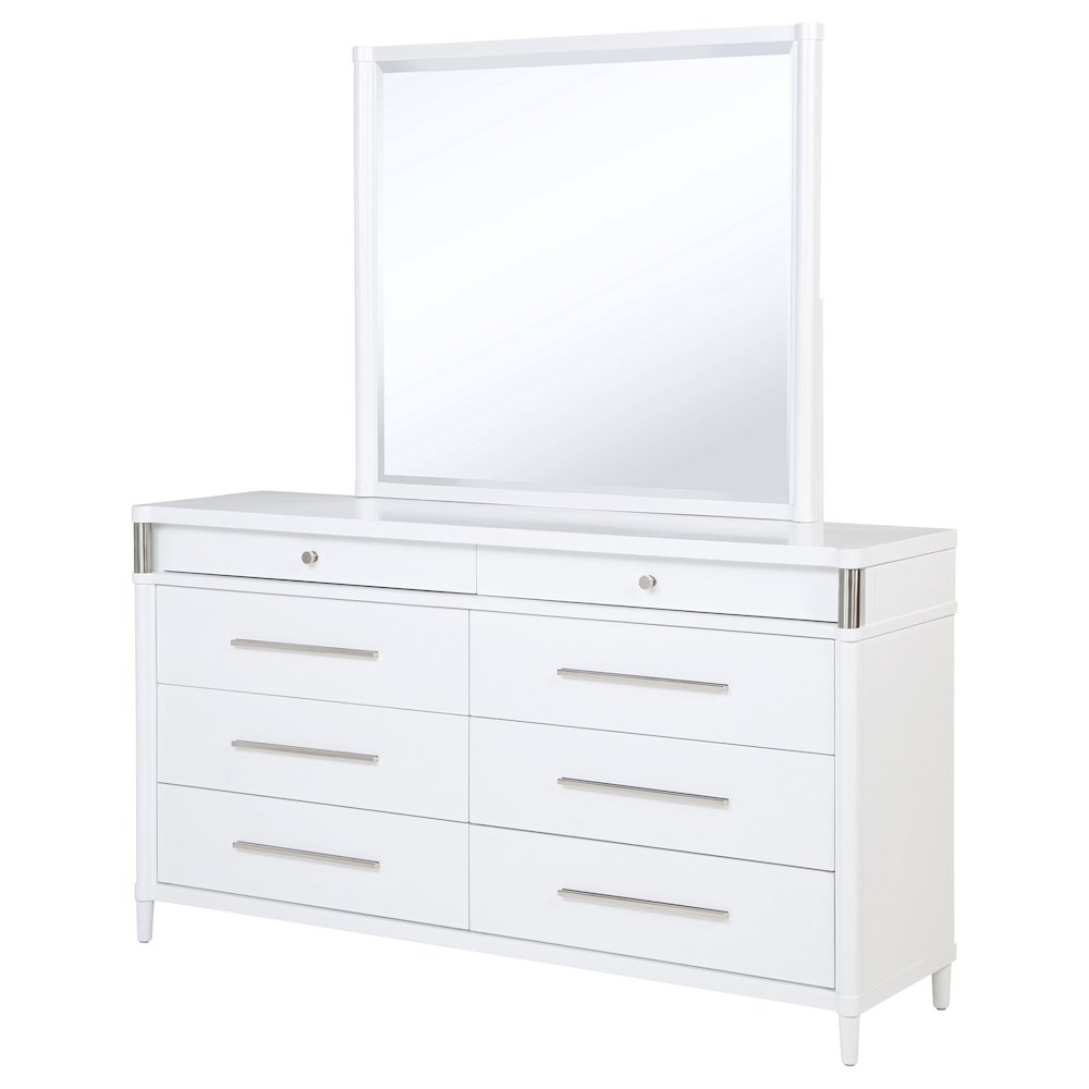 Gracemont 8-drawer Bedroom Dresser with Mirror White. Picture 4