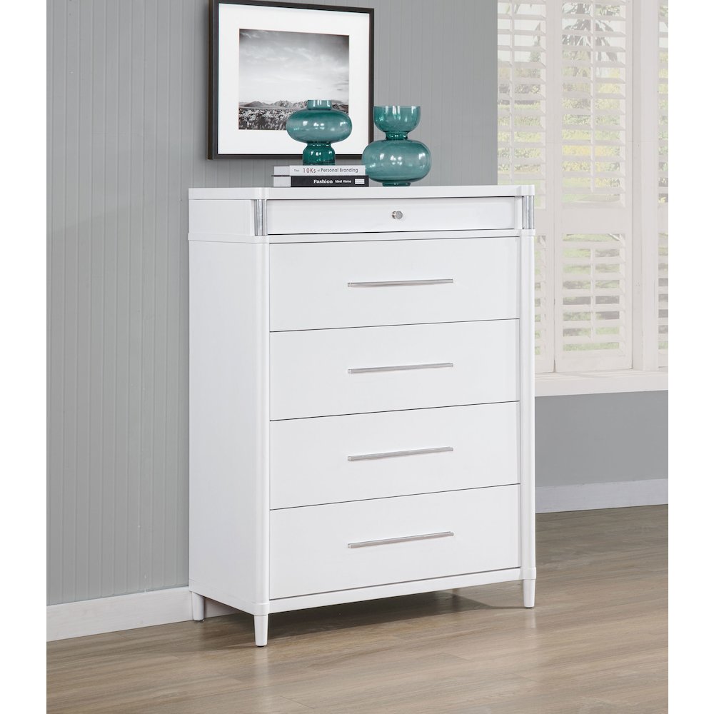 Gracemont 5-drawer Bedroom Chest of Drawers White. Picture 2