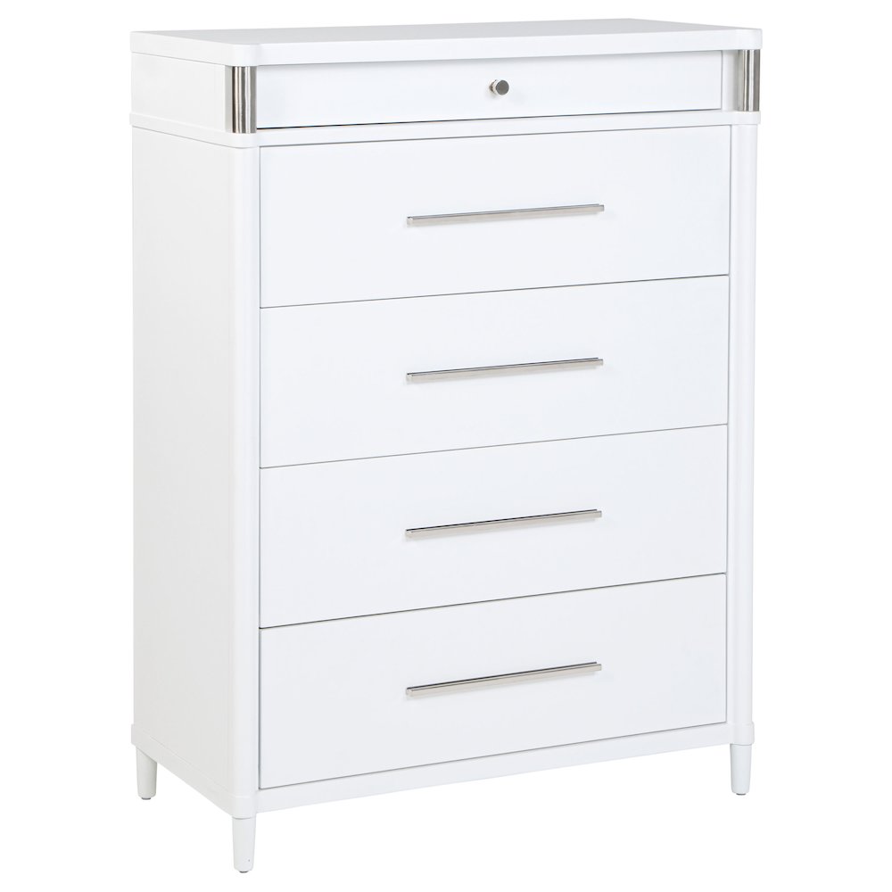 Gracemont 5-drawer Bedroom Chest of Drawers White. Picture 1