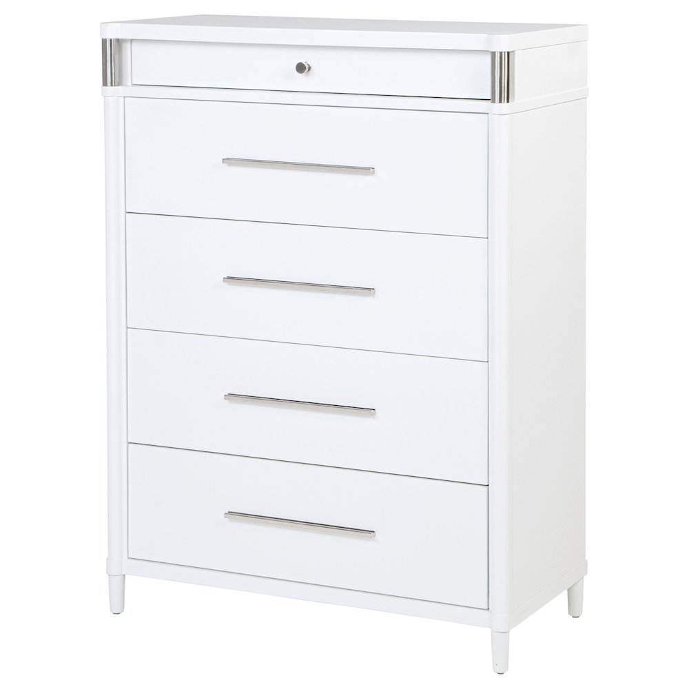 Gracemont 5-drawer Bedroom Chest of Drawers White. Picture 4