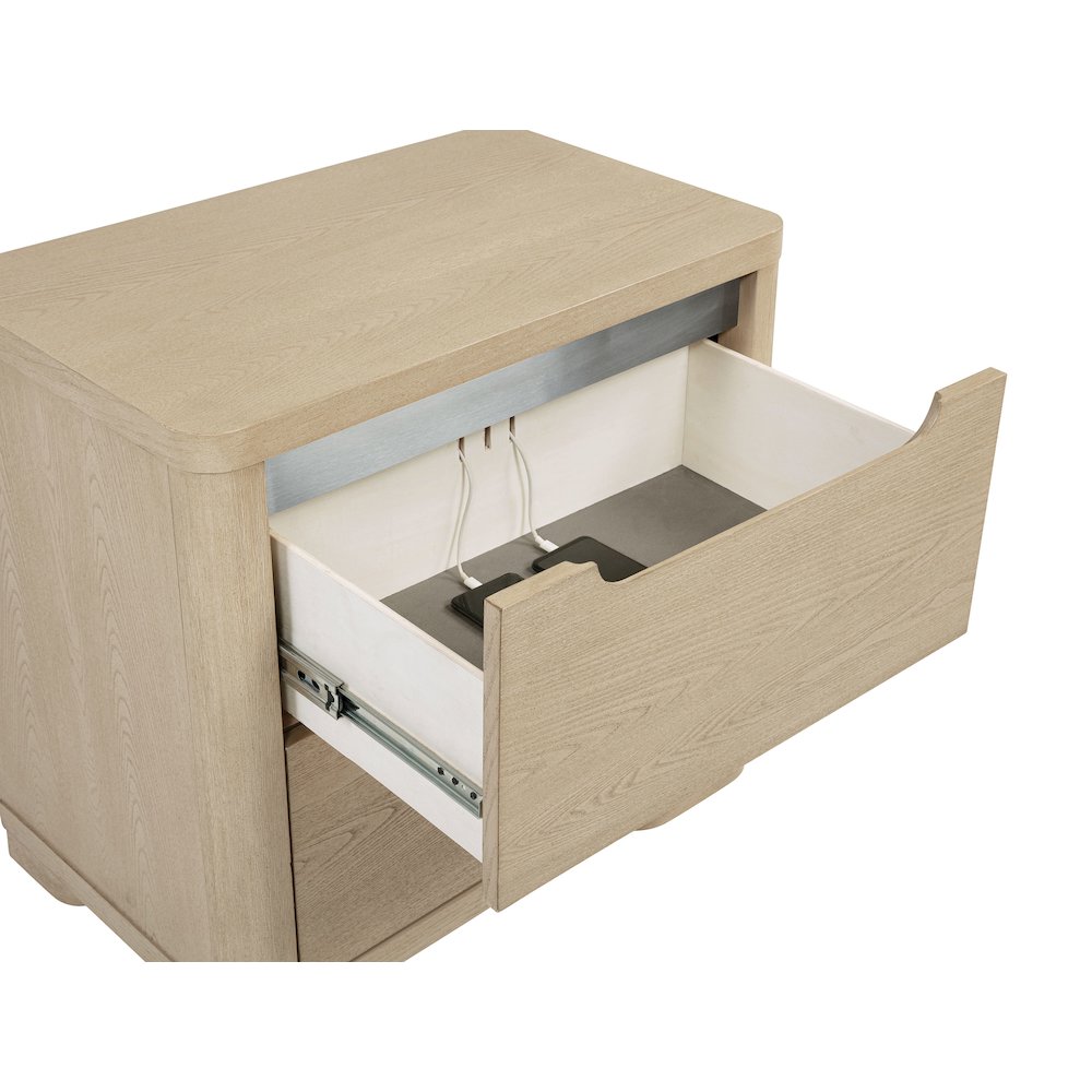 Ladera 2-drawer Nightstand Bedside Table Light Elm. Picture 10