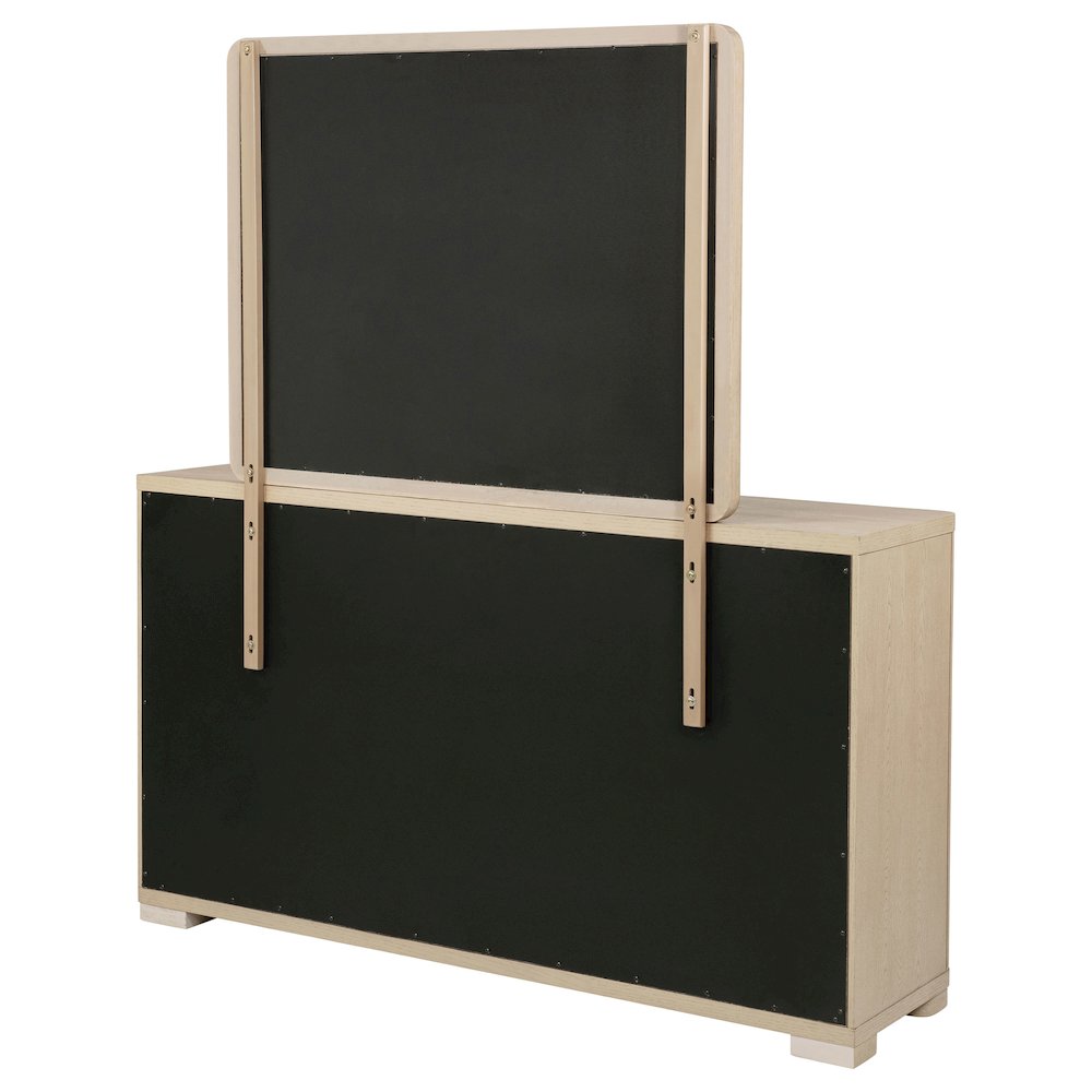 Ladera 6-drawer Bedroom Dresser and Mirror Light Elm. Picture 8